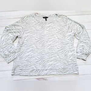 Ellen Tracy Zebra Print Jacquard Crewneck XXL - New Without Tags